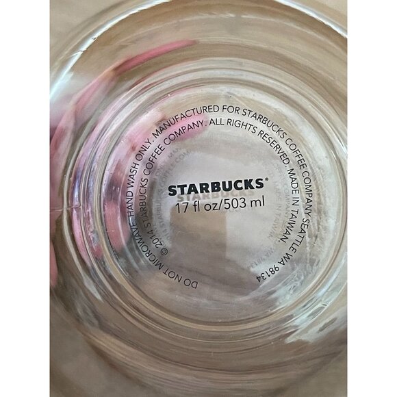 EUC Starbucks 2014 Clear Glass Mug With Etched Tree Design 17 Fl Oz - Picture 3 of 3